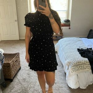 Free People Polka Dot Mini Dress | Black & White | Size 6 or Medium